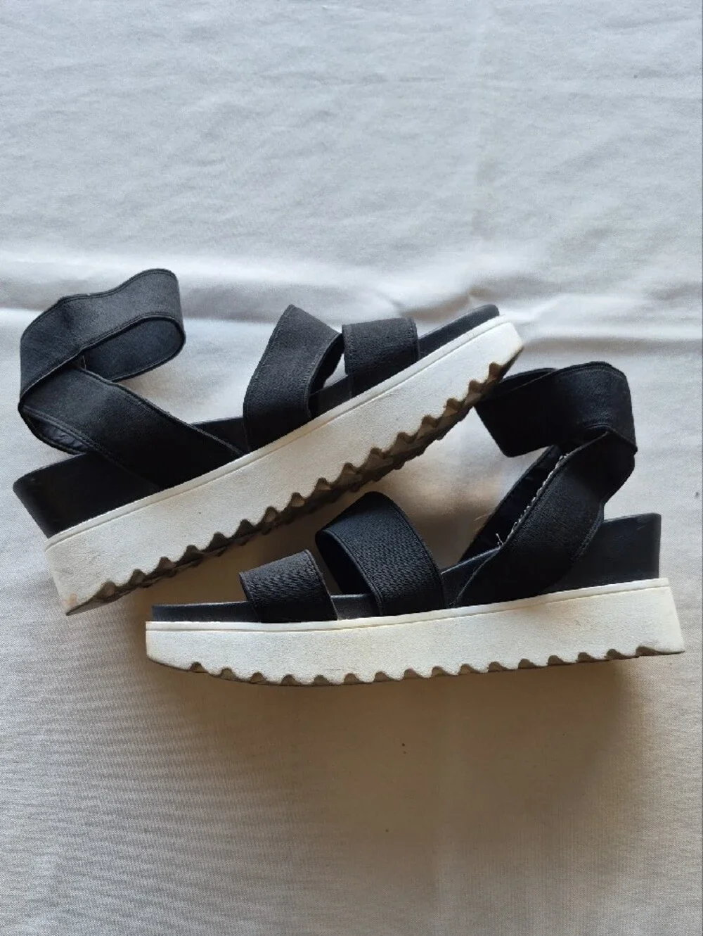 Steve Madden Black Platform Sandals with Ankle Strap